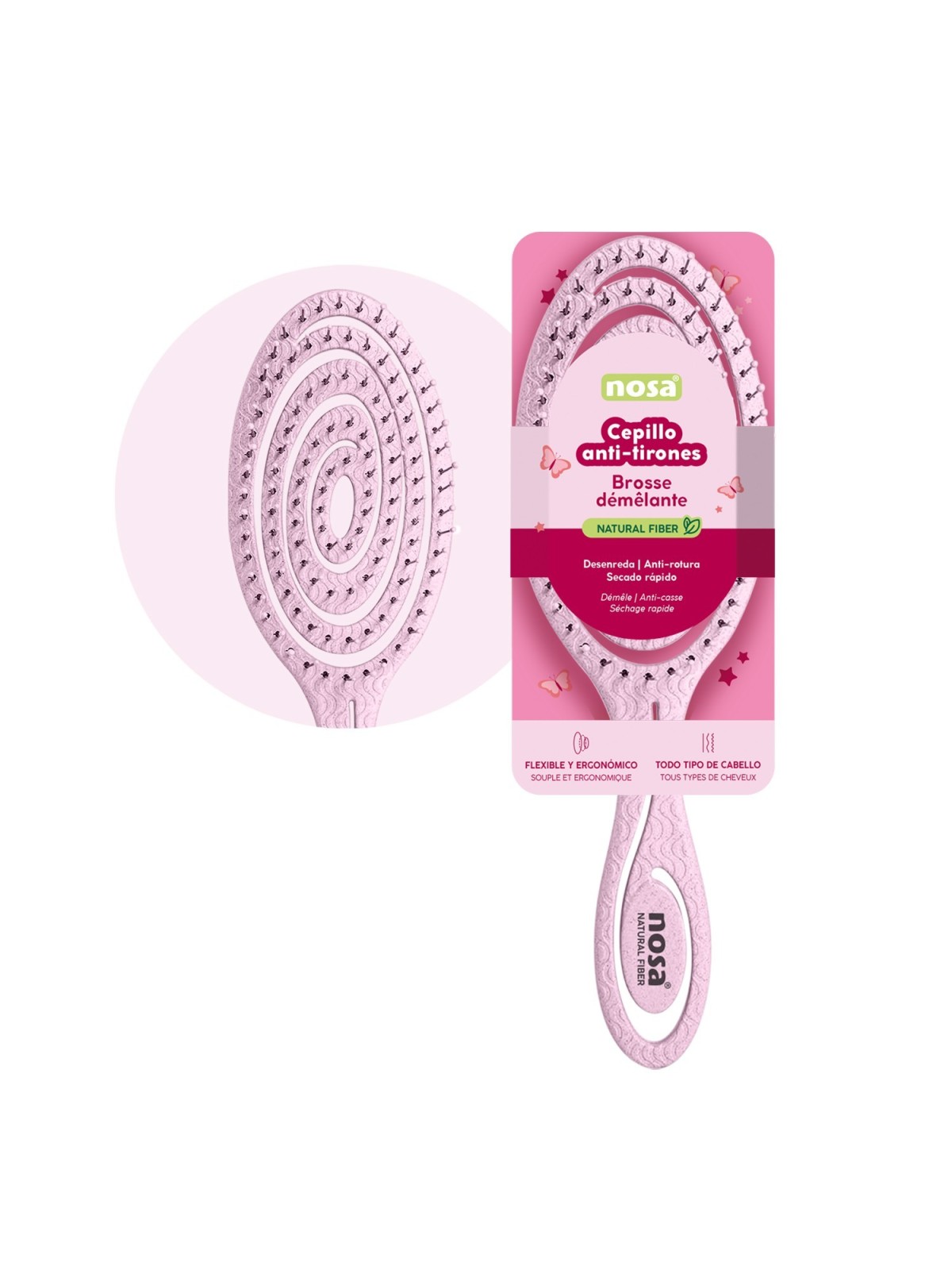 NOSA CEPILLO ANTI-TIRONES ROSA