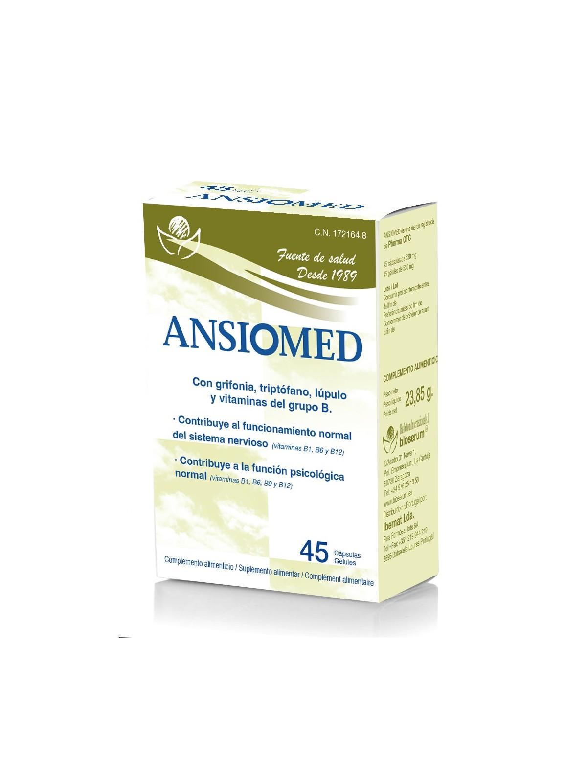 Ansiomed 45 Cápsulas | Bioserum | Mundo Colágeno