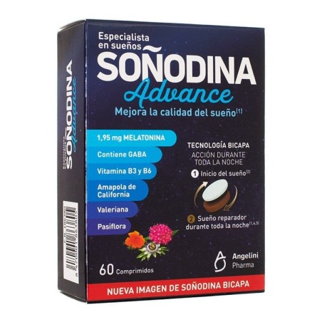 SOÑODINA  MELATONINA BICAPA ADVANCE 60 COMPRIMIDOS. SUEÑO