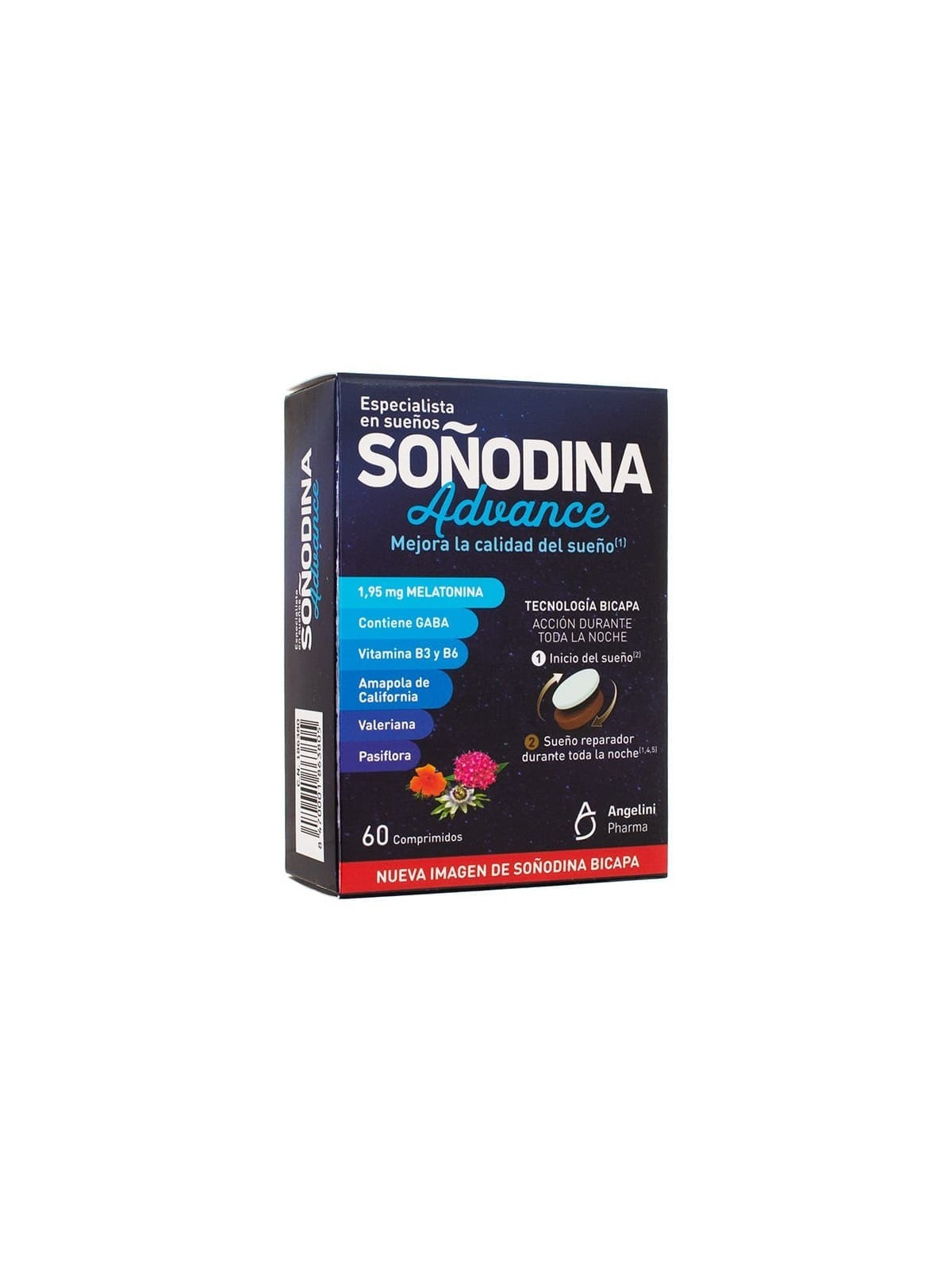 SOÑODINA  MELATONINA BICAPA ADVANCE 60 COMPRIMIDOS. SUEÑO
